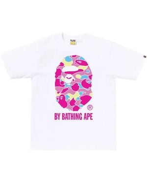 A Bathing Ape Camo Ape Head T-Shirt - Pink