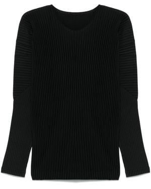 Homme Plissé Issey Miyake Plissé-Effect T-Shirt - Black