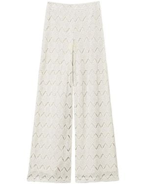 Twinset Macramé Palazzo Trousers - White