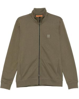 BOSS ジップネック スウェットシャツ - グリーン