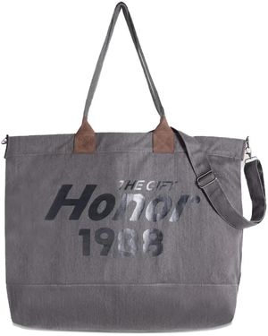 Honor The Gift Est.1988 Tote Bag Mit Patch - Grau