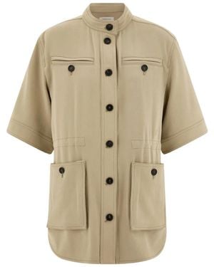 Ferragamo Short-Sleeve Jacket - Natural