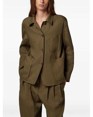 Paul Smith Patch-Pocket Linen Jacket - Green