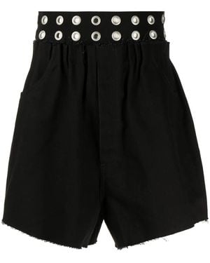 Raf Simons アイレット デニムショーツ - ブラック