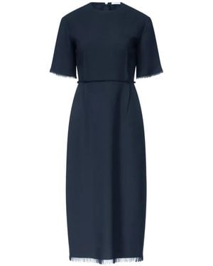 FFORME Brooke Frayed-Edge Midi Dress - Blue