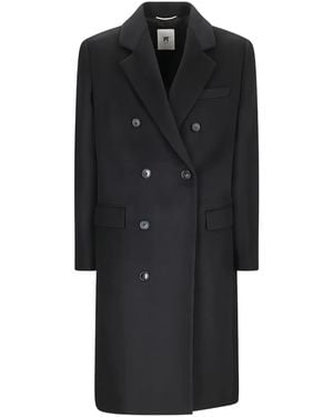 PT Torino Double-Breasted Coat - Black