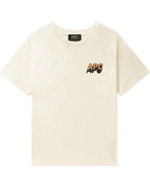 A.P.C. Logo-Print Cotton T-Shirt - Natural
