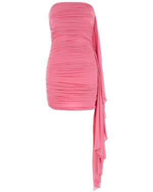 Alexander Wang Asymmetric Ruched Strapless Mini Dress - Pink