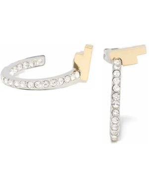 Trussardi T-Logo Hoop Earrings - Metallic