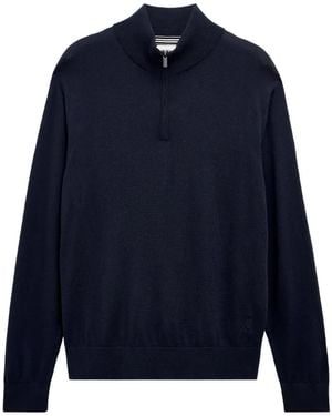 Pringle of Scotland Quarter-Zip Merino Wool Jumper - Blue
