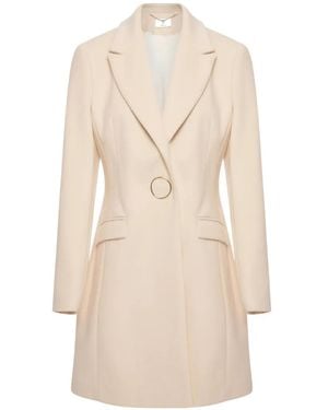 Fracomina Ring-Detail Notched-Lapel Coat - Natural
