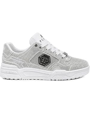 Philipp Plein Baskets Basses Predator V2 À Strass - Blanc