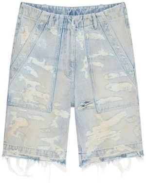 Givenchy Jeansshorts Im Distressed-Look - Blau