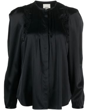 Isabel Marant Joanea Pleated Blouse - Black