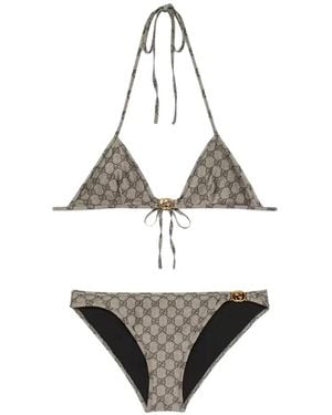 Gucci Interlocking Gg Tie Bikini - Metallic
