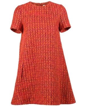 Valentino Garavani Short-Sleeved Textured Mini Dress