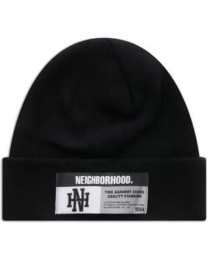 Neighborhood Logo Patch Beanie - Black