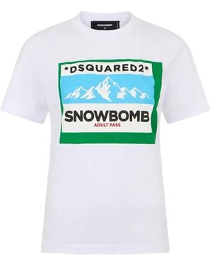 DSquared² T-Shirt Mit Grafischem Print - Weiß