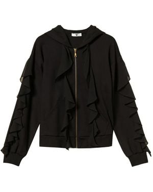 Twinset Hoodie À Volants - Noir