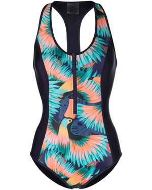 Duskii Costume Intero Con Stampa - Blu