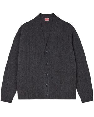 KENZO Buttoned Chest-Pocket Cardigan - Blue