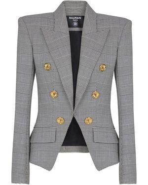 Balmain Prince Of Wales Jacquard Blazer - Grey
