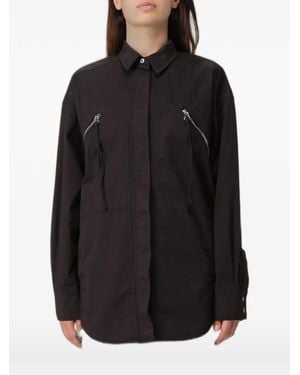 Pinko Zip-Detail Shirt - Black