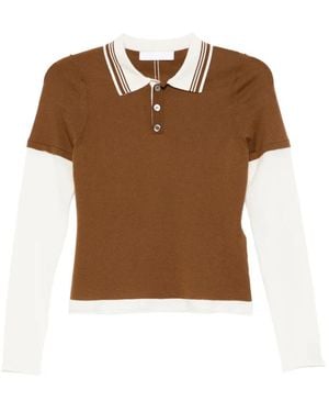 CUDDLEUP Long-Sleeve Polo Top - Brown