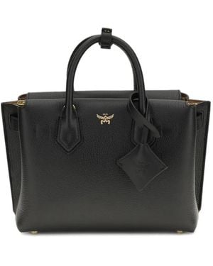 MCM Milla Logo-Charm Tote Bag - Black