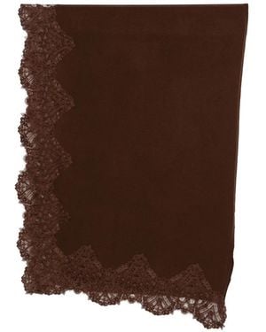 Ermanno Scervino Lace-Trim Scarf - Brown