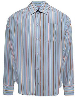 The Elder Statesman Camicia A Righe Jacquard - Blu