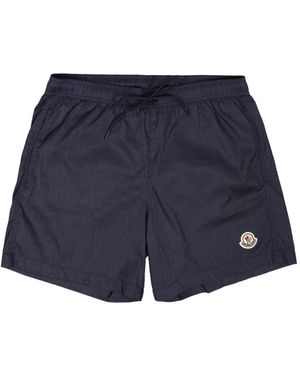 Moncler Monogram-Print Swim Shorts - Blue