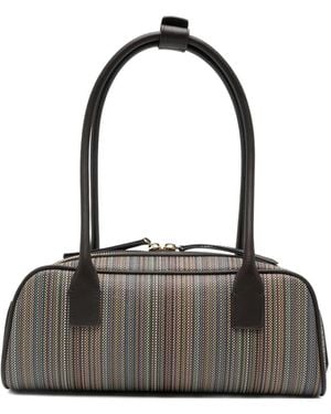 Paul Smith Gestreifte Schultertasche Mit Henkeln - Schwarz