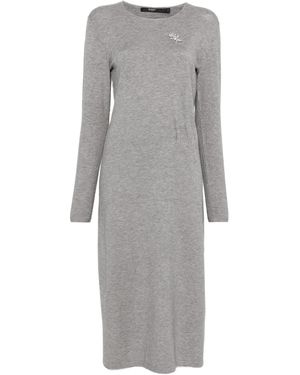 Seventy Embellished Long-Sleeved Dress - Gray