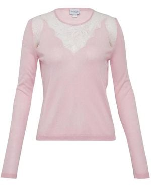 Giambattista Valli Jersey Con Ribete De Encaje - Rosa