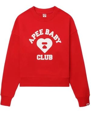 A Bathing Ape Slogan-Print Sweatshirt - Red