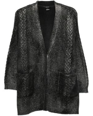Avant Toi Patch-Pocket Cardigan - Black