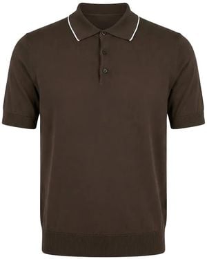 Peserico Cotton-Tricot Polo Shirt - Brown