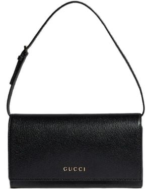 Gucci Mini Pouch With Lettering - Black