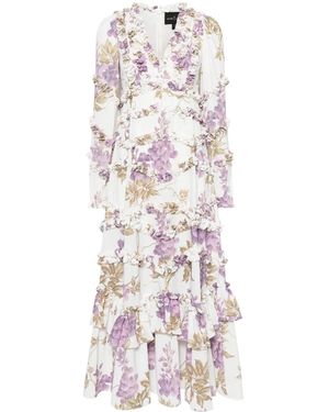 Needle & Thread Abito Da Sera Con Scollo A V Wisteria - Bianco