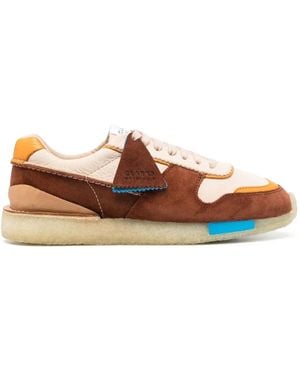 Clarks Colour-Block Panelled Low-Top Sneakers - Brown