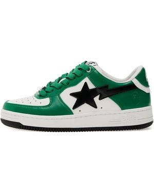 A Bathing Ape Bape Sta 3 Leather Trainers - Green