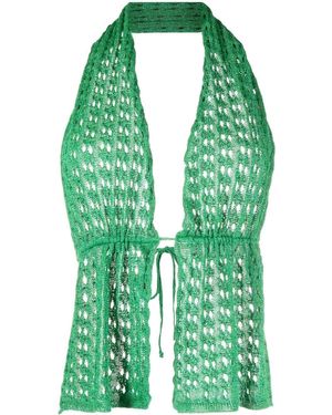 GIMAGUAS Mia Metallic Knit Tank Top - Green