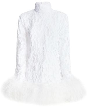 Taller Marmo Gina Gina Gina Feather-Trim Minidress - White