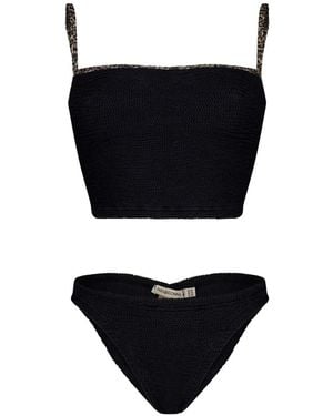 Paramidonna Mara Leopard-Print Trim Bikini - Black