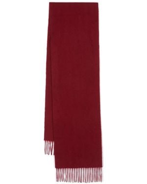 Aspinal of London Sciarpa Con Frange - Rosso