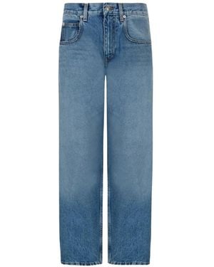 Isabel Marant Vaqueros Rectos Oriane Con Logo - Azul