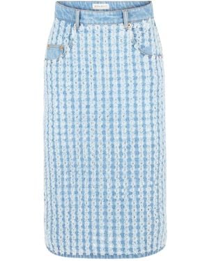 Nina Ricci Denim Midi Skirt - Blue