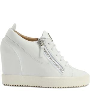 Giuseppe Zanotti Addy Wedge Zip Trainers - White