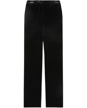 Patrizia Pepe Velvet-Effect Straight-Leg Pants - Black